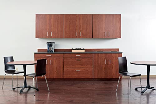 Safco Products 1704MH Modular Hospitality Breakroom Base Cabinet, Waste Management, 2 Door Compartment, Mahogany Base, Rustic Slate Top