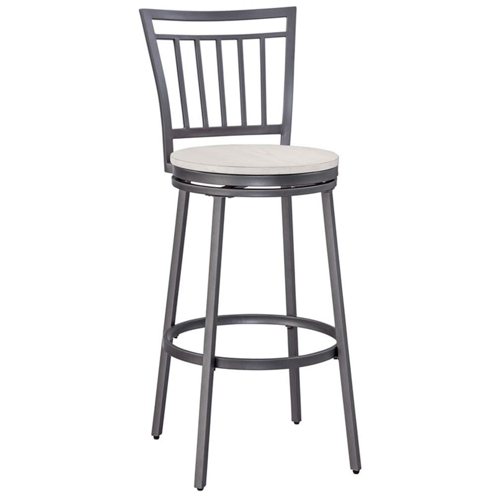 American Woodcrafters Jacey Gray Metal Swivel 30-inch Seat Height Bar Stool