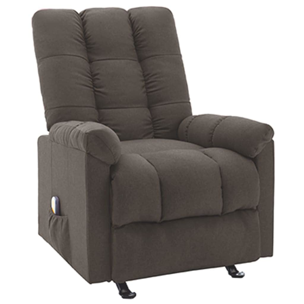 vidaXL Taupe Fabric Massage Recliner - Modern Design, Durable Plywood and Metal Construction, Compliant with California’s Proposition 65
