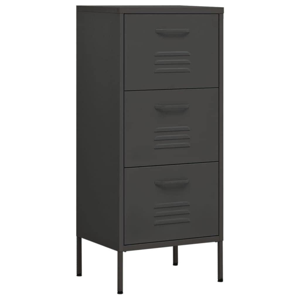 vidaXL Industrial Steel Storage Cabinet, Olive Green, Sturdy Adjustable Cabinet with Spacious Fully Extendable Drawers, 16.7&quot;x13.8&quot;x40&quot;