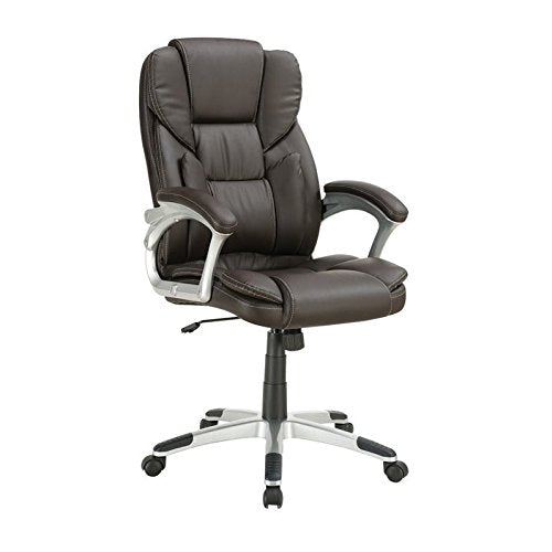 Coaster Home Furnishings Kaffir Adjustable Height Office Chair Dark Brown and Silver