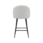 Neos Modern Furniture Whtie Teddy Fabric 26''H Stool with Metal Leg, Set of 2