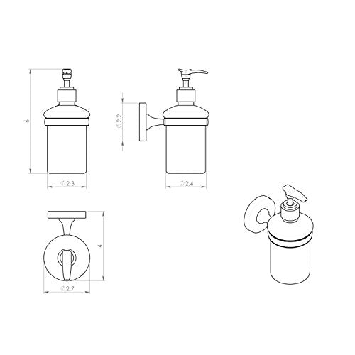 Gedy Fe81-13 Soap Dispenser, 0.7'' L X 2.56'' W, Chrome