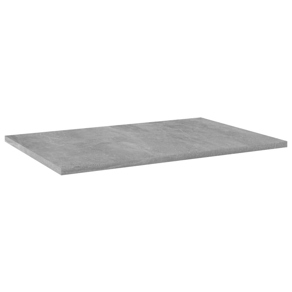 vidaXL Engineered Wood Floating Bookshelf Boards - Concrete Gray, 23.6x15.7x0.6, Four-Pack - Modern Storage Shelves for Living Room, Bedroom, Office