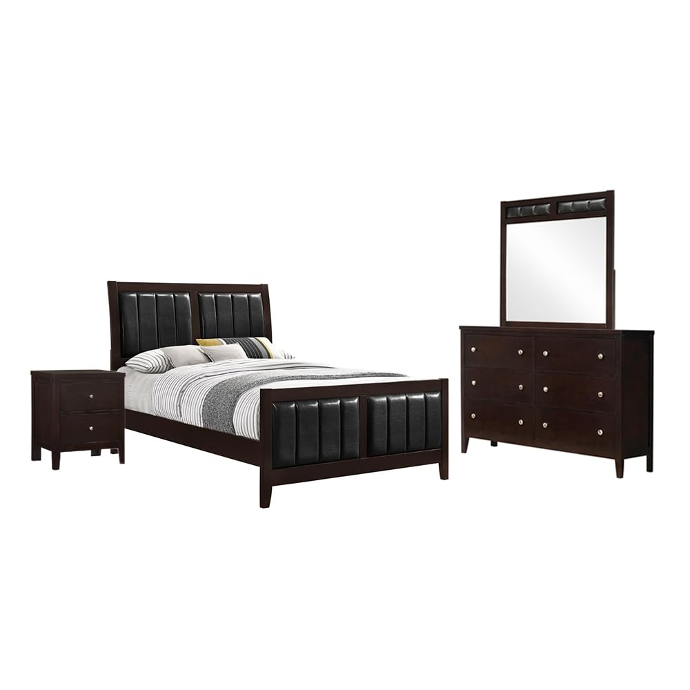 Coaster Carlton Full Bed 4-Piece Set, Cappuccino