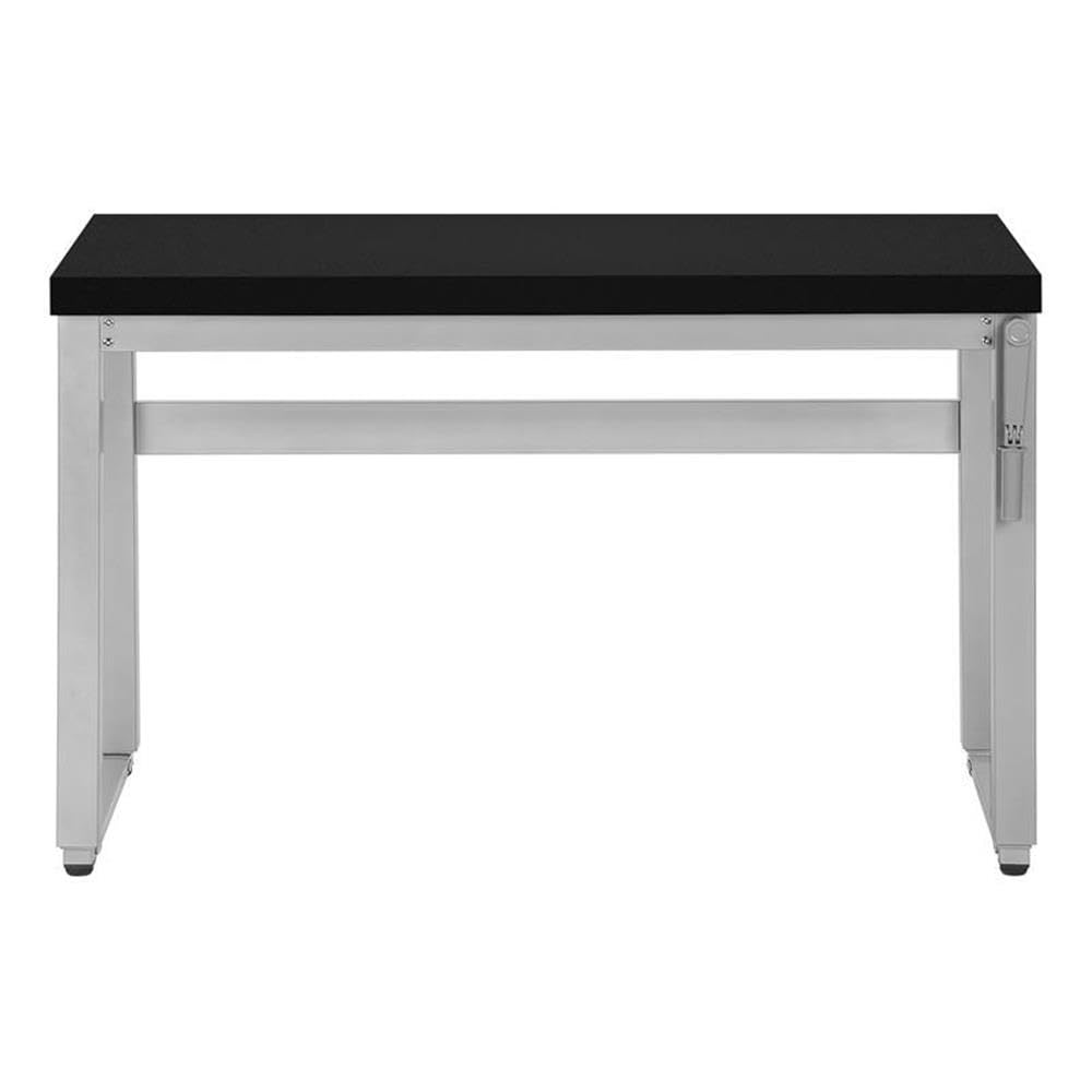 Monarch Specialties 7684 Computer Desk, Home Office, Standing, Adjustable, 48' L, Work, Laptop, Metal, Laminate, Grey, Contemporary, Modern Desk-48 Adj.Height, 47.25'L x 23.75'W x 29.5'H, Black/Silver