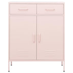 vidaXL Industrial Storage Cabinet - Robust Steel Construction, Pink, 2-Door, 2-Drawer, 40" Height