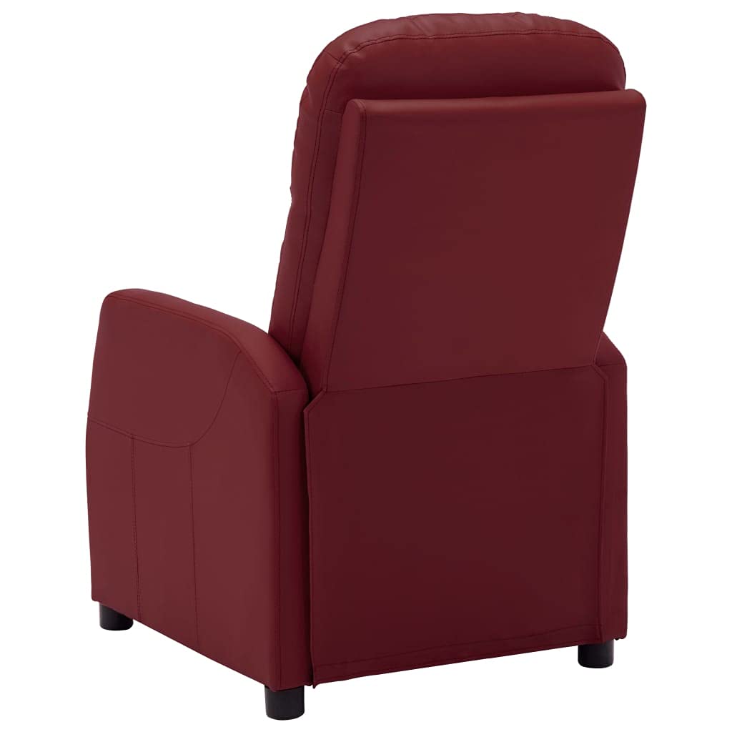 vidaXL Reclining Chair Wine Red Faux Leather