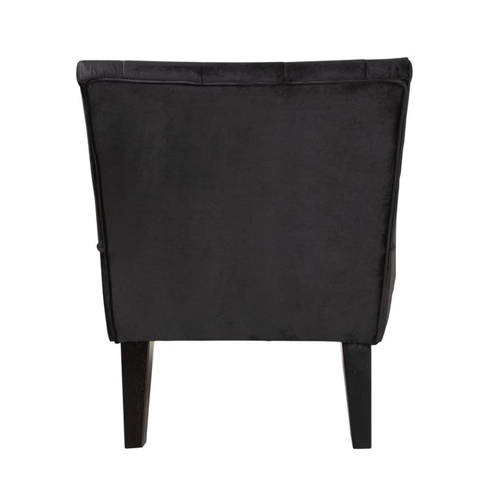 Baxton Studio Harmon Modern and Contemporary Transitional Black Velvet Fabric Upholstered and Walnut Brown Finished Wood Accent Chair