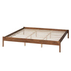 Baxton Studio Agatis Ash Walnut Finished Wood King Size Bed Frame