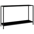 vidaXL Console Table End Side Accent Living Room Home Decor Interior Hallway Entryway Hall Table Furniture Black 47.2'' Tempered