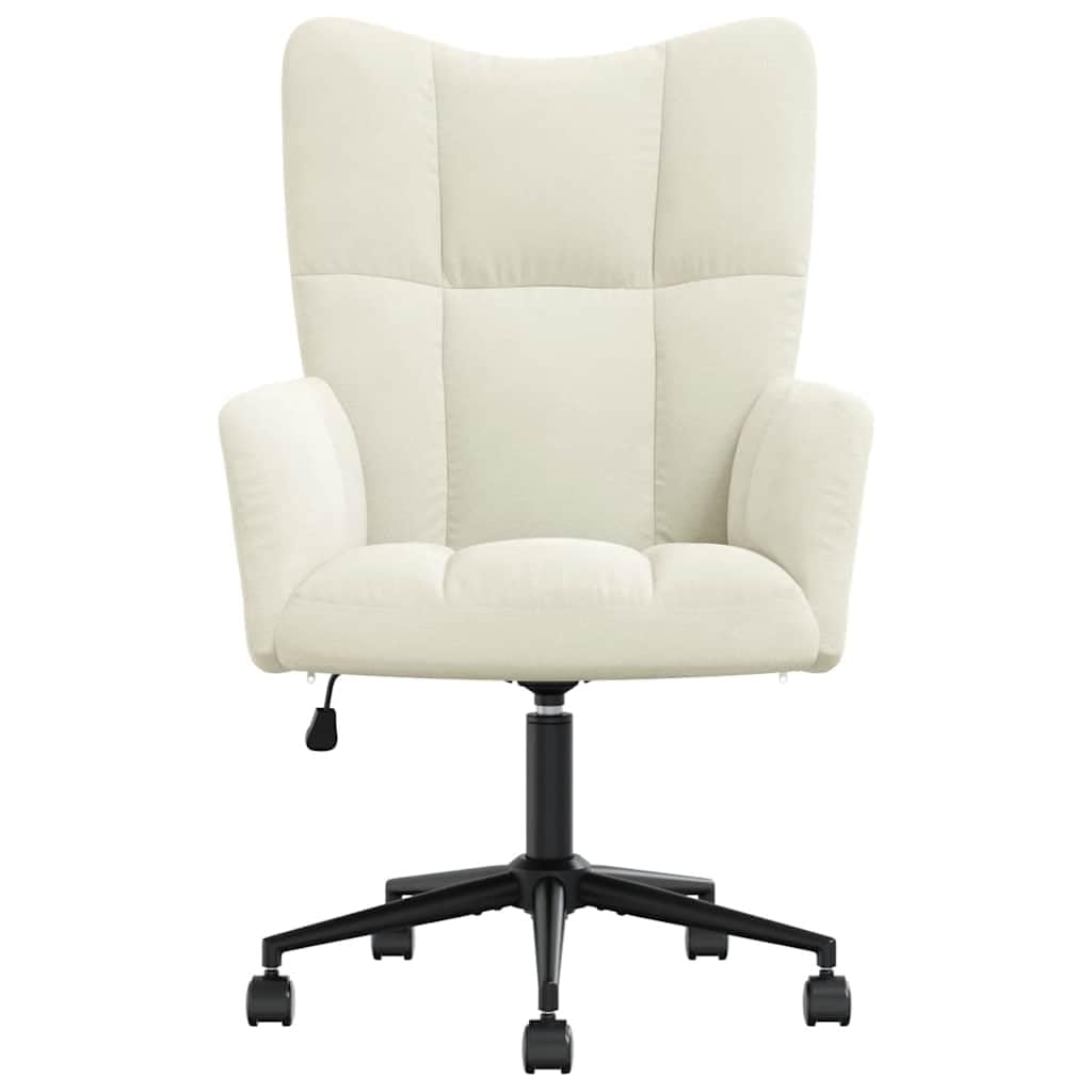 vidaXL Recliner Chair with Wheels, Height-Adjustable, Rotatable, TV Chair, Upholstered Chair, Relaxing Chair, Wing Chair, Living Room, Cream White Velvet