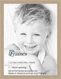 ArtToFrames 18x24 Inch Brown Picture Frame, This 1.25 Custom Poster Frame is Natural Oak - Barnwood Style, for Your Art or Photo