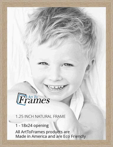 ArtToFrames 18x24 Inch Brown Picture Frame, This 1.25 Custom Poster Frame is Natural Oak - Barnwood Style, for Your Art or Photo