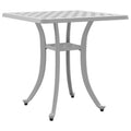 vidaXL Cast Aluminum Patio Table in White - 20.9"x20.9" for Outdoor/Garden/Living Space, Square Metal Table with Decorative Patterns, Lightweight