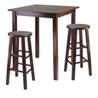 Ergode Exquisite Dining Set | Double Drop Leaf Table | Ladder Back Chairs | Solid Wood | Walnut Finish | (94390-VV)