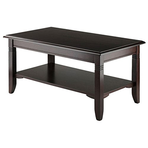 Ergode Wood Nolan Coffee Table - Stylish & Versatile, Cappuccino Finish, Durable Construction, Tapered Legs, Beveled Edges, Ample Storage, Easy Assembly - 37" W x 21.02" D x 18.03" H