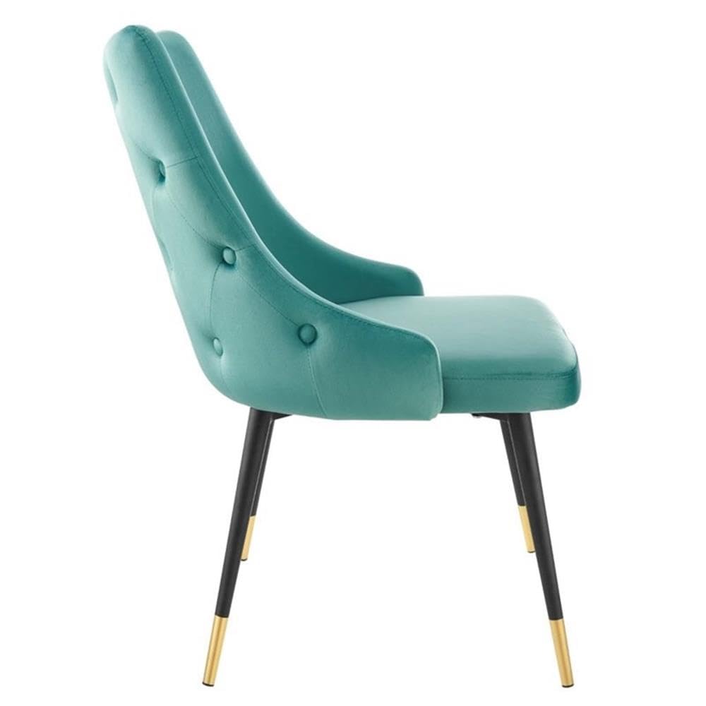 Modway Adorn Tufted Performance Velvet Dining Side Chair, Teal 25D X 22W X 34H Inch