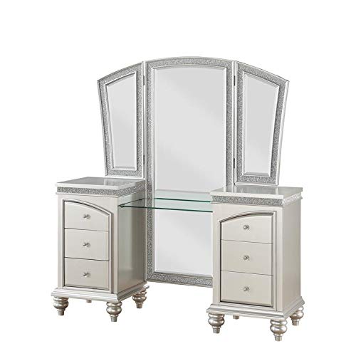 Acme Maverick Vanity Desk in Platinum