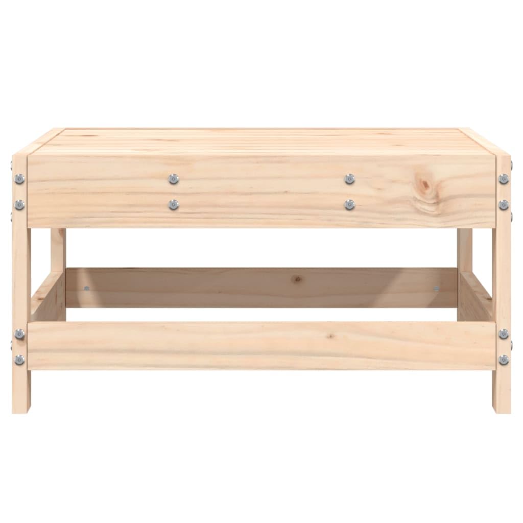vidaXL Patio Footstool Outdoor Ottoman/Foot Rest/Small Table - Pine Wood - Brown Natural - 24.4" x 24.4" x 12.6" for Garden/Patio/Terrace