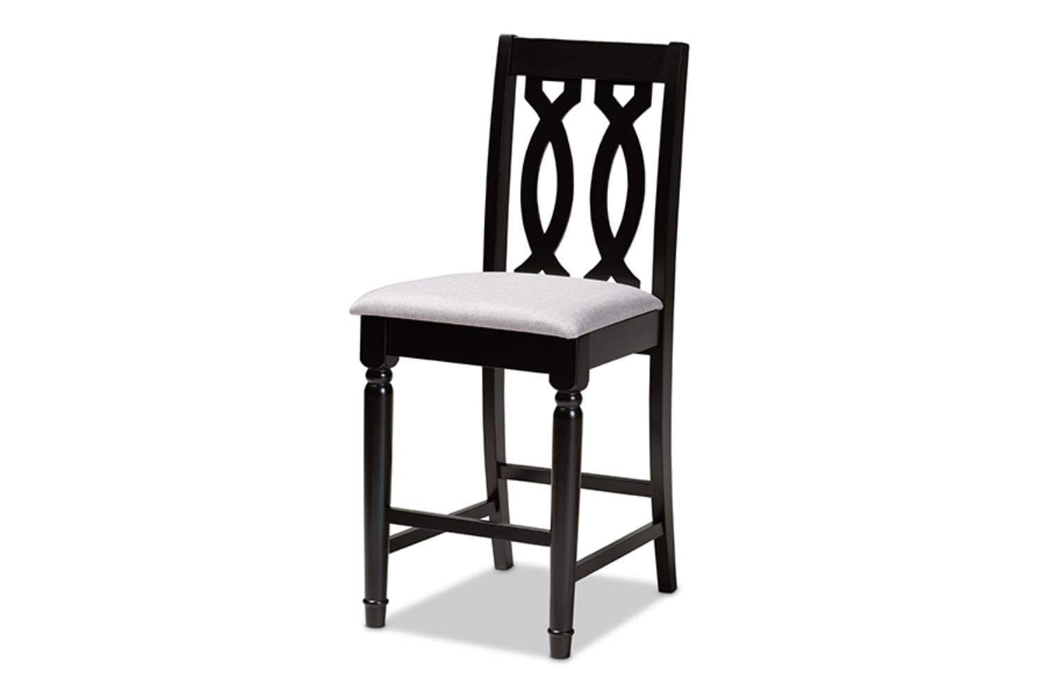 Baxton Studio Darcie Grey Upholstered Espresso Wood 5-Piece Pub Set