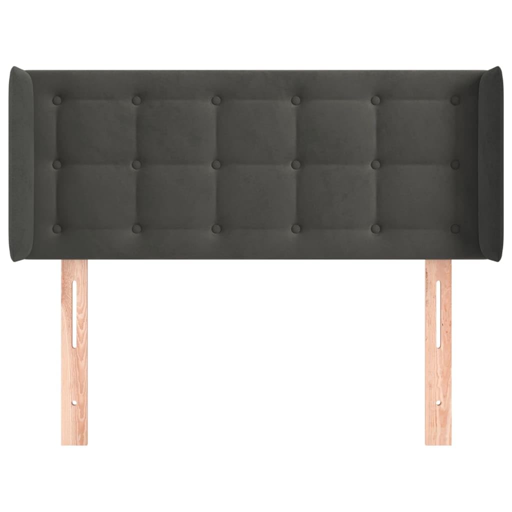 vidaXL Headboard, Upholstered Headboard for Bed Home, Bed Headboard with Ears, Bedroom Furniture, Dark Gray 40.6"x6.3"x30.7"/34.6" Velvet