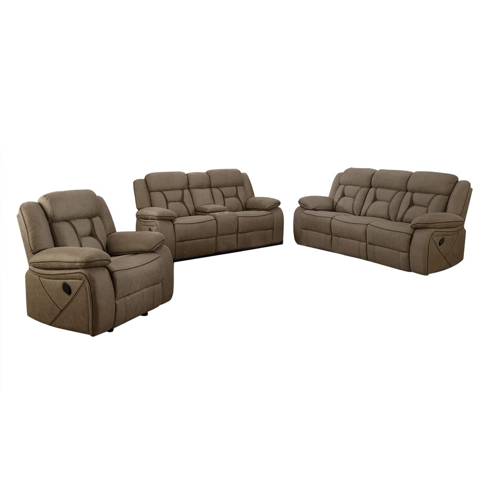 Coaster Houston 3-Piece Living Room Set Tan Tan