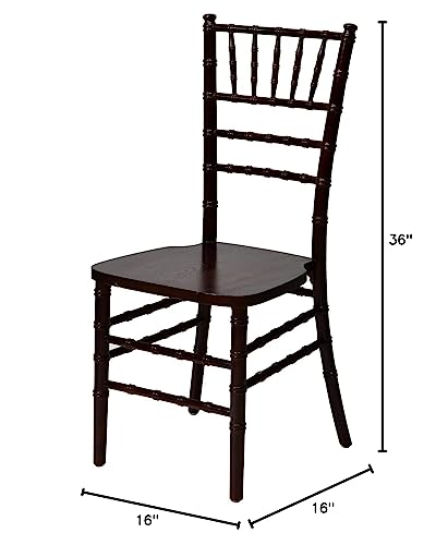 Commercial Seating Products European Red Mahogany Wood Dining Chairs, 2-Pack