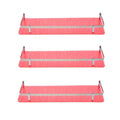 Stimulus Acrylic Stylish Bathroom Rack Shelf Organiser With Ss Patti Size 5X12 ColourPink Set Of 3 Pcs