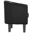 vidaXL Modern Tub Chair in Black Faux Leather - Sturdy Elegant Seating for Living Room, Bedroom, Guest Room or Office with Robust Frame and Comfortable Padding