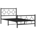 vidaXL Single Bed - Industrial Style Metal Frame w/Headboard & Footboard, Black, Supports Mattress 39.4"x78.7" - Assembly Required