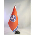 Tennessee Table Flag 5' X 8' - Us State Of Tennessee Desk Flag 21 X 14 Cm - Black Plastic Stick And Base - Az Flag