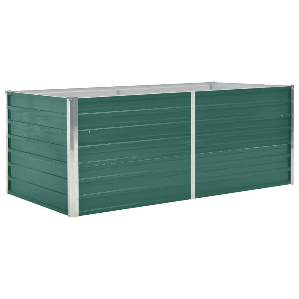 vidaXL Garden Raised Bed Galvanised Steel, Rectangular Garden Planter for Flowers and Planters, Raised Bed, Weather-Resistant, G