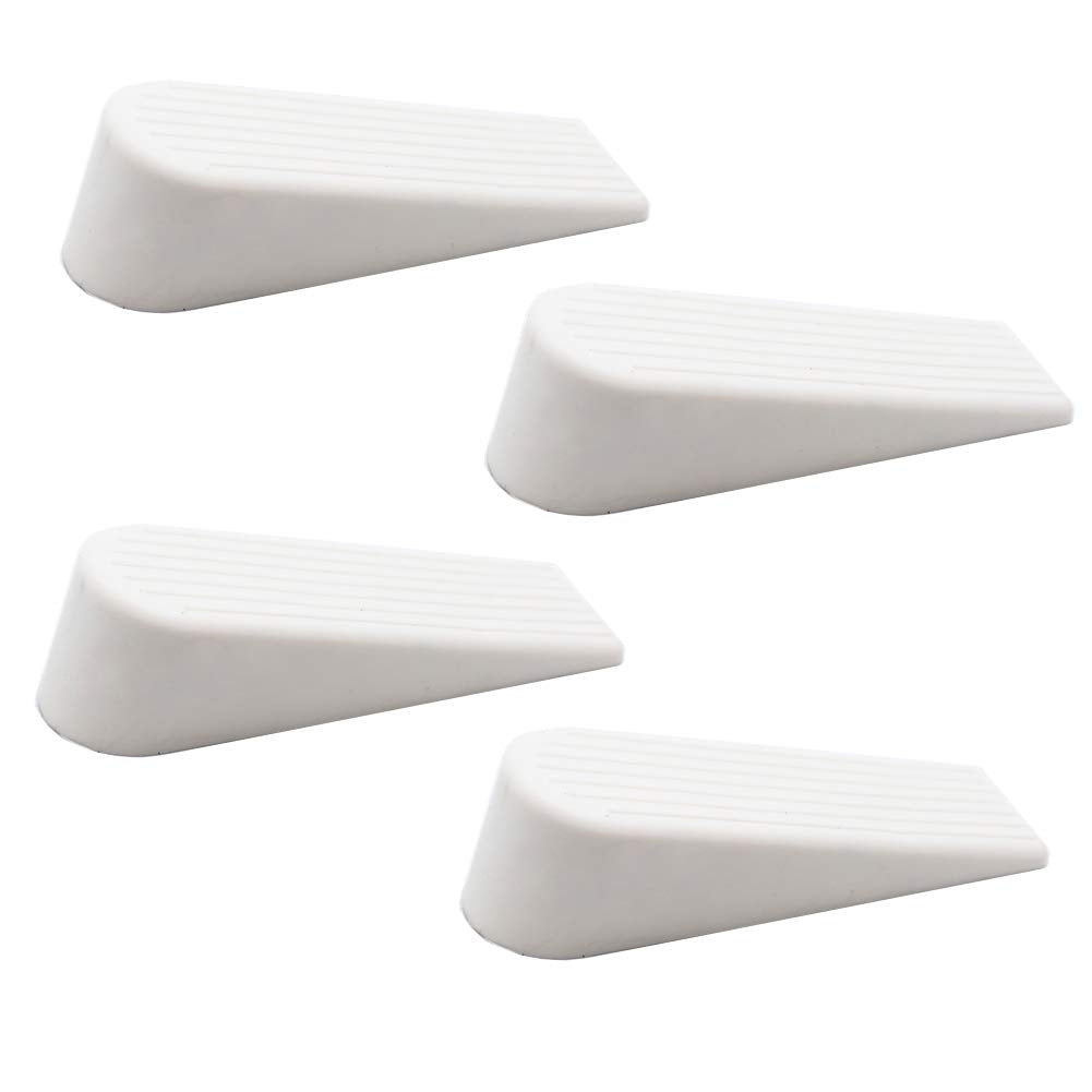 Rannb Door Stopper Door Stop Wedge Non Scratching Door Holder Small White - Pack Of 4