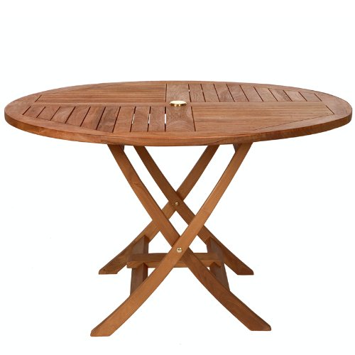 All Things Cedar TR48 Teak Outdoor Round Table - Thumbnail 3