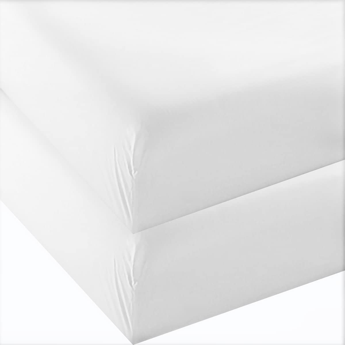 4U'Life 2-Pack Twin Fitted Sheets, Prime 1800 Series Double Brushed Microfiber,Ultra Soft & Comfortable,White