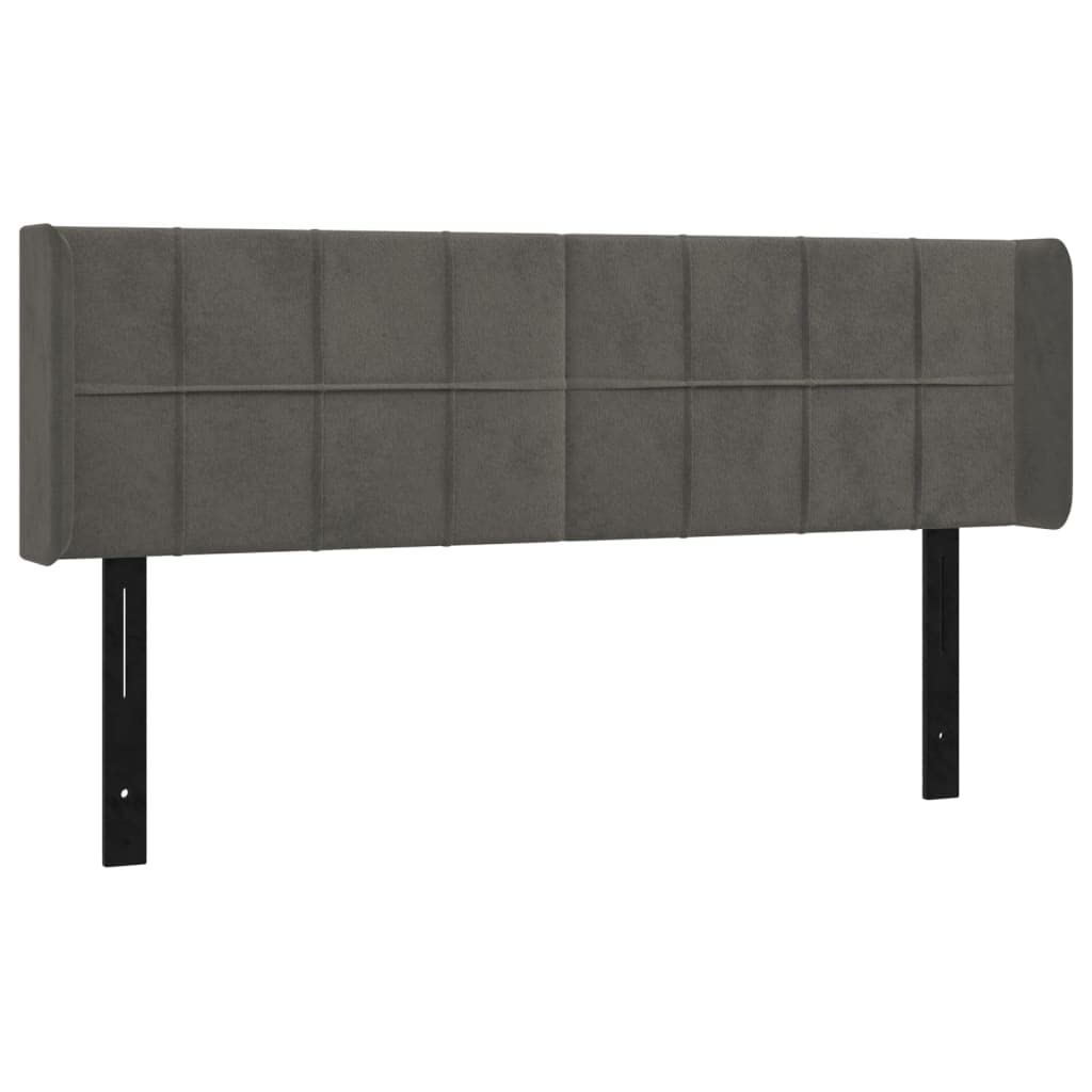 Vidaxl Headboard, Upholstered Headboard For Bed Home, Bed Headboard With Ears, Bedroom Furniture, Dark Gray 57.9"X6.3"X30.7"/34.6" Velvet