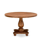 East West Furniture IR2-0N-TP Irving Rustic Farmhouse Table - a Round Dining Table Top with Pedestal Base, 48x48 Inch, Sandblasting Antique Walnut