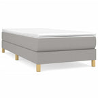 vidaXL Fabric Single Box Spring Bed Frame - Twin XL, 39.4"x79.9" - Durable & Stylish Light Gray Bedroom Furniture - Comfortable, Easy Assemble