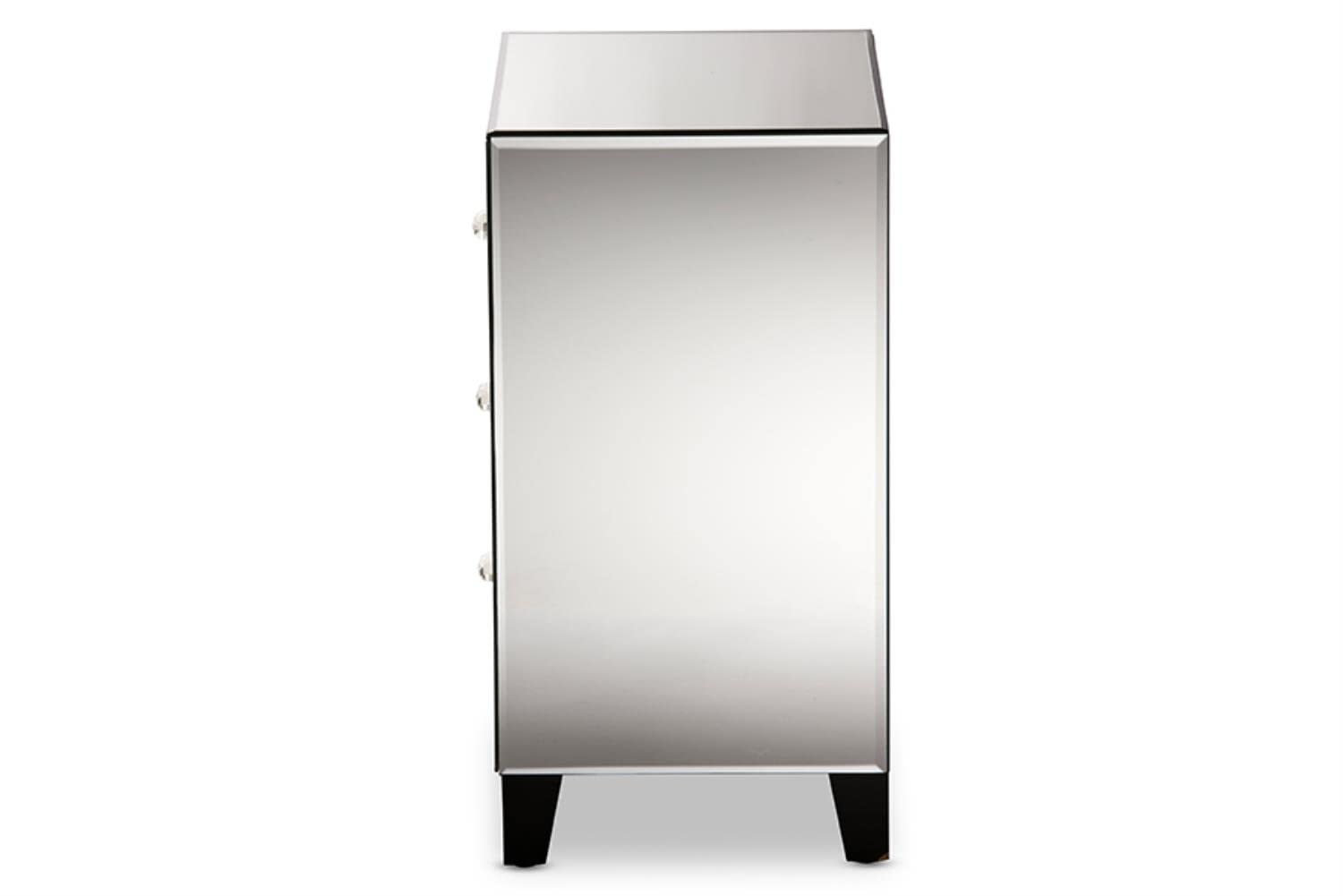 Baxton Studio Chevron End Table, Medium, Silver