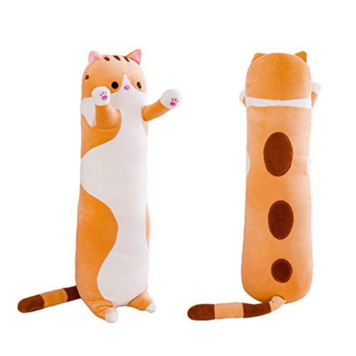 Shangman Lovely Plush Cat Doll Cute Cartoon Soft Stuffed Kitten Long Throw Sleeping Pillow Toy Gift For Kids Girlfriend Multiple