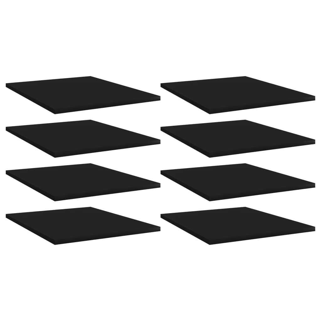 vidaXL Engineered Wood Bookshelf Boards - Black 15.7&quot;x19.7&quot;x0.6&quot; - Practical Storage Solutions - 8 Pack