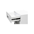 Best Master France 2-Drawer Poplar Wood Bedroom Nightstand In White Lacquer