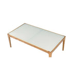 Acme Gwynn Square Coffee Table in Natural and Frost Glass