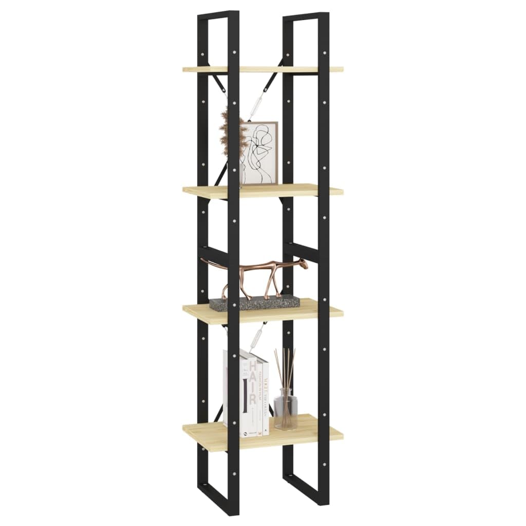 vidaXL 4-Tier Book Cabinet 40x11.8&quot;x55.1&quot; Solid Pine Wood
