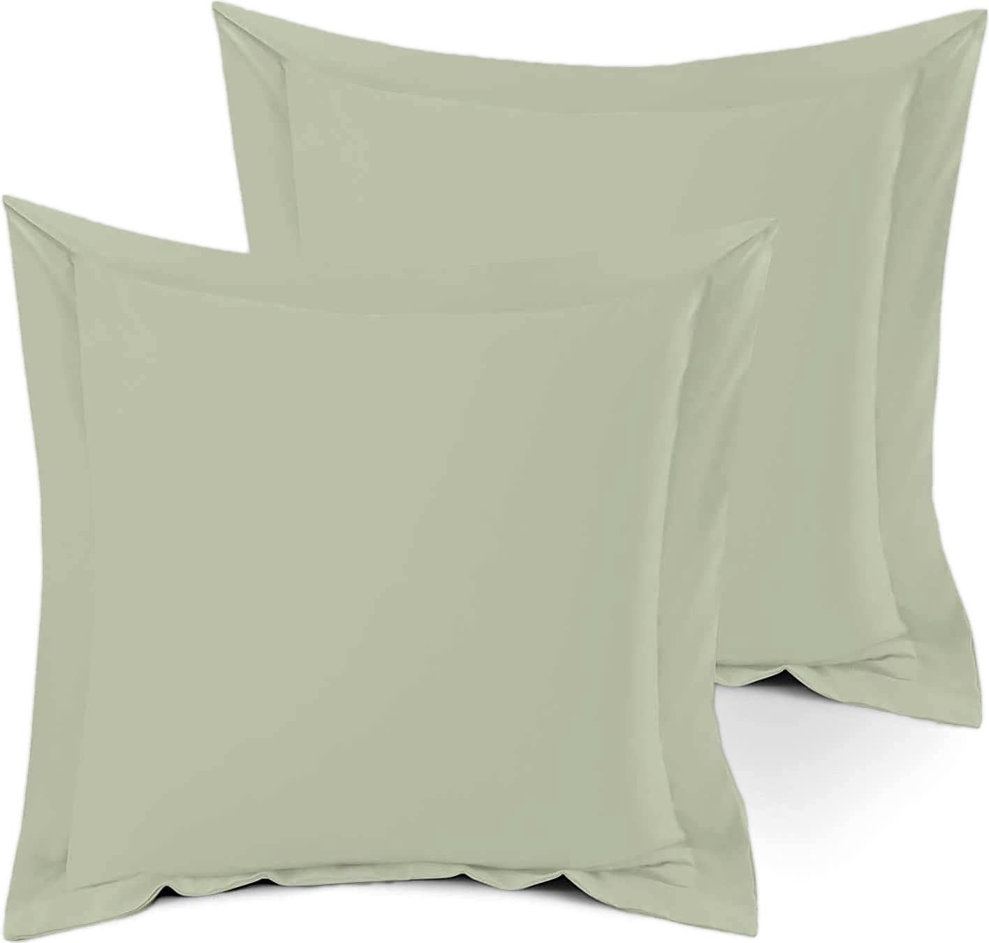Saferay Green Pillow Shams Set Of 2Pc 100% Egyptian Cotton Cushion Cover, Wrinkle Free,Super Soft Decorative Pillow Cover. Europ