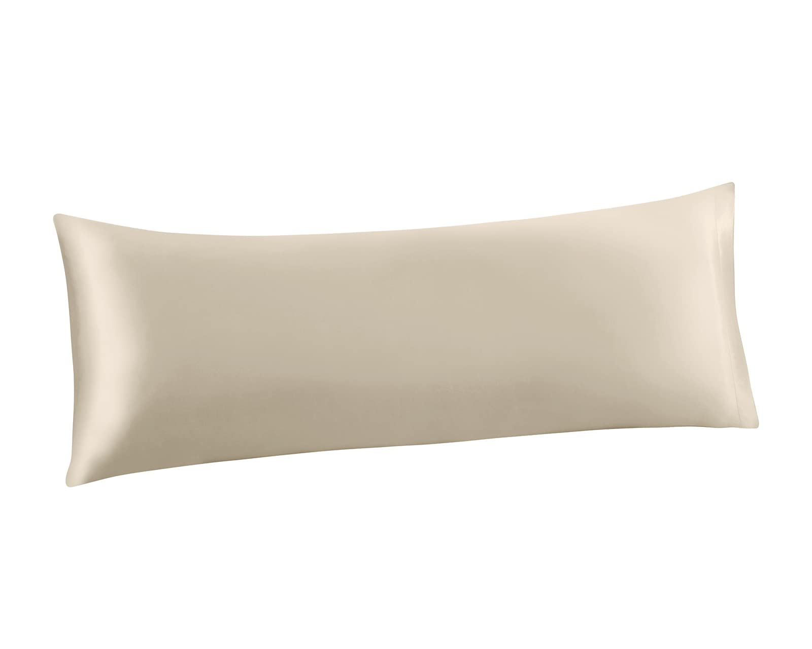 Ersmak Satin Body Pillow Cover, 20X54 Inches Beige Ultra Soft Satin Body Pillow Case For Hair And Skin, Silky Slip Cooling Long
