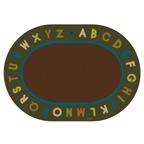 Carpets for Kids 10706 Alphabet Circletime - Nature 6ft x 9ft Oval