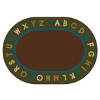Carpets for Kids 10706 Alphabet Circletime - Nature 6ft x 9ft Oval