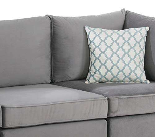 Lilola Home Zelmira Gray Velvet 3Pc Sofa